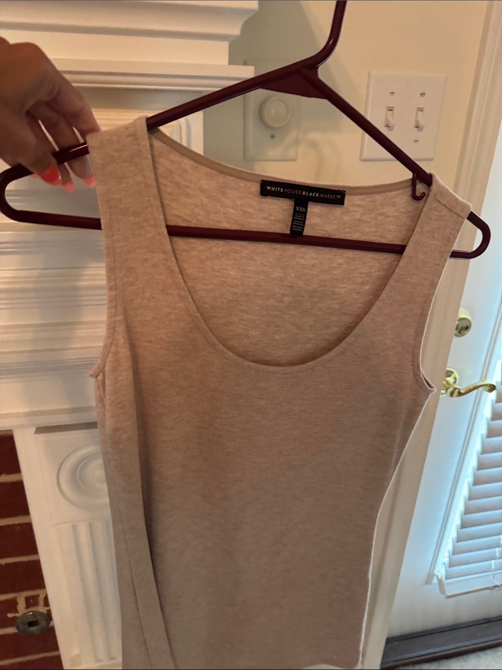 White House Black Market Neutral Beige Scoop Neck Tank